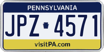 PA license plate JPZ4571
