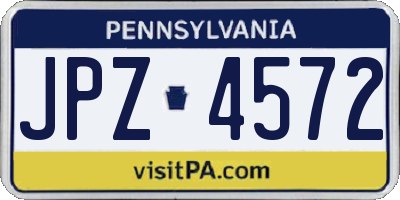 PA license plate JPZ4572