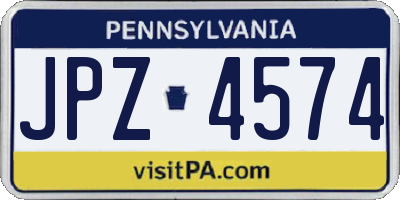 PA license plate JPZ4574