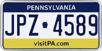 PA license plate JPZ4589