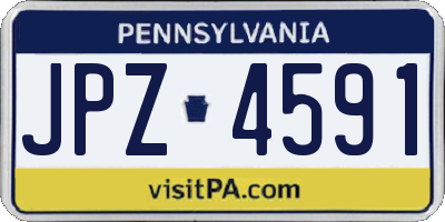 PA license plate JPZ4591
