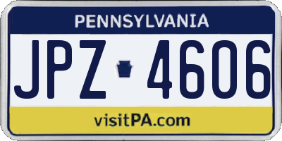 PA license plate JPZ4606