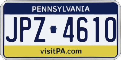 PA license plate JPZ4610