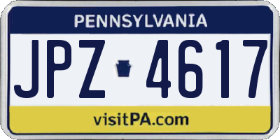 PA license plate JPZ4617