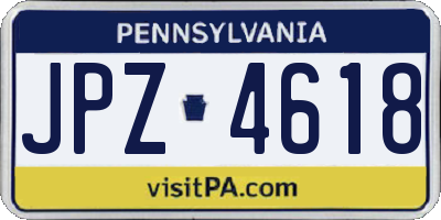 PA license plate JPZ4618