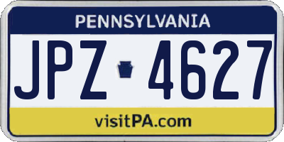 PA license plate JPZ4627