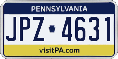 PA license plate JPZ4631