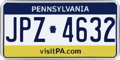 PA license plate JPZ4632