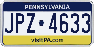 PA license plate JPZ4633