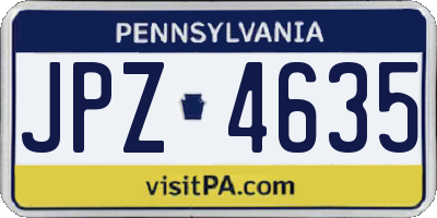 PA license plate JPZ4635