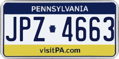 PA license plate JPZ4663