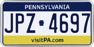 PA license plate JPZ4697
