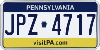 PA license plate JPZ4717