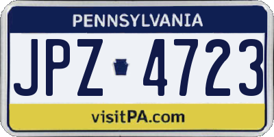 PA license plate JPZ4723