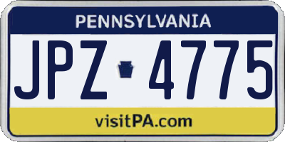 PA license plate JPZ4775