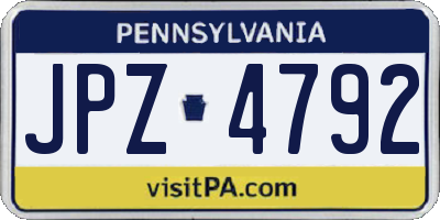 PA license plate JPZ4792