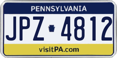 PA license plate JPZ4812