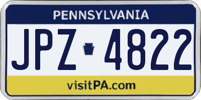 PA license plate JPZ4822