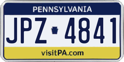PA license plate JPZ4841