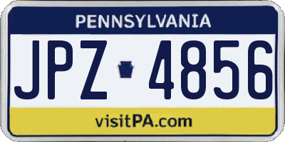 PA license plate JPZ4856