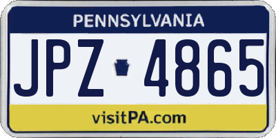 PA license plate JPZ4865