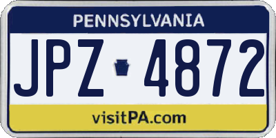 PA license plate JPZ4872