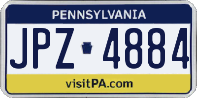 PA license plate JPZ4884