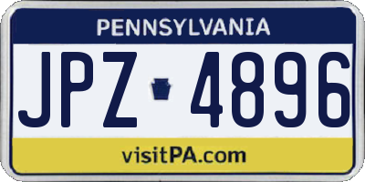 PA license plate JPZ4896