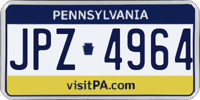 PA license plate JPZ4964