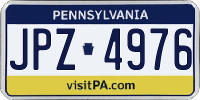PA license plate JPZ4976