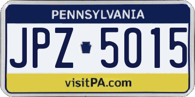 PA license plate JPZ5015