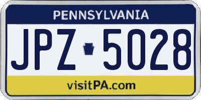 PA license plate JPZ5028