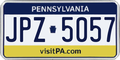 PA license plate JPZ5057