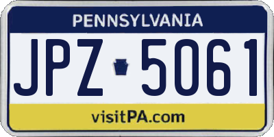PA license plate JPZ5061