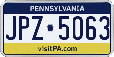 PA license plate JPZ5063