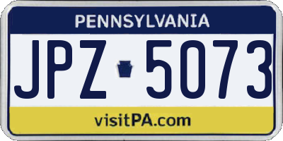 PA license plate JPZ5073