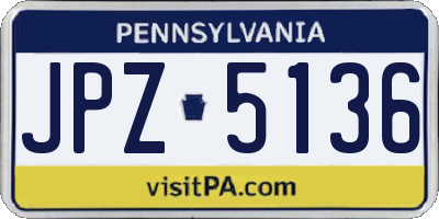 PA license plate JPZ5136