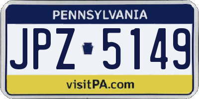 PA license plate JPZ5149