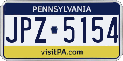 PA license plate JPZ5154