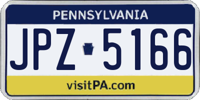 PA license plate JPZ5166