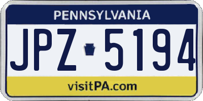 PA license plate JPZ5194