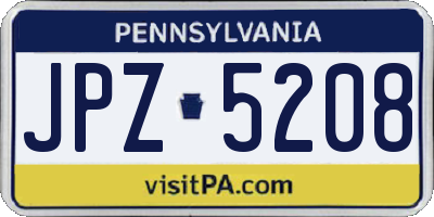PA license plate JPZ5208