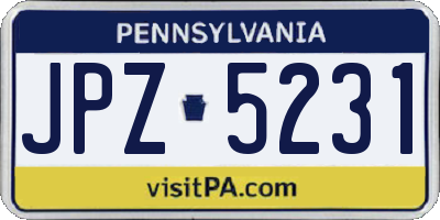 PA license plate JPZ5231