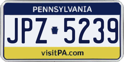 PA license plate JPZ5239