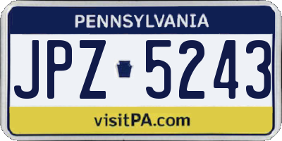 PA license plate JPZ5243
