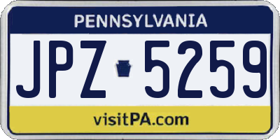 PA license plate JPZ5259