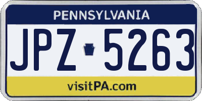PA license plate JPZ5263
