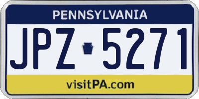 PA license plate JPZ5271