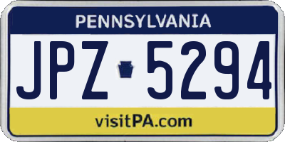 PA license plate JPZ5294