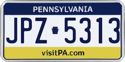PA license plate JPZ5313